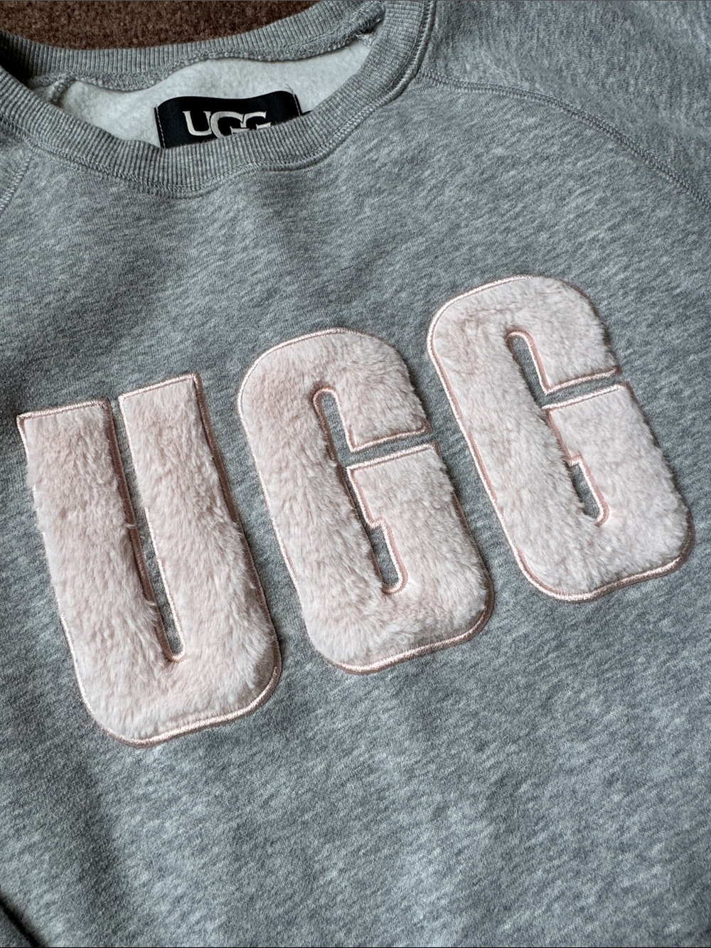 UGG Light Gray Fleece-Lined Crewneck Sweatshirt - Picture 2 of 7